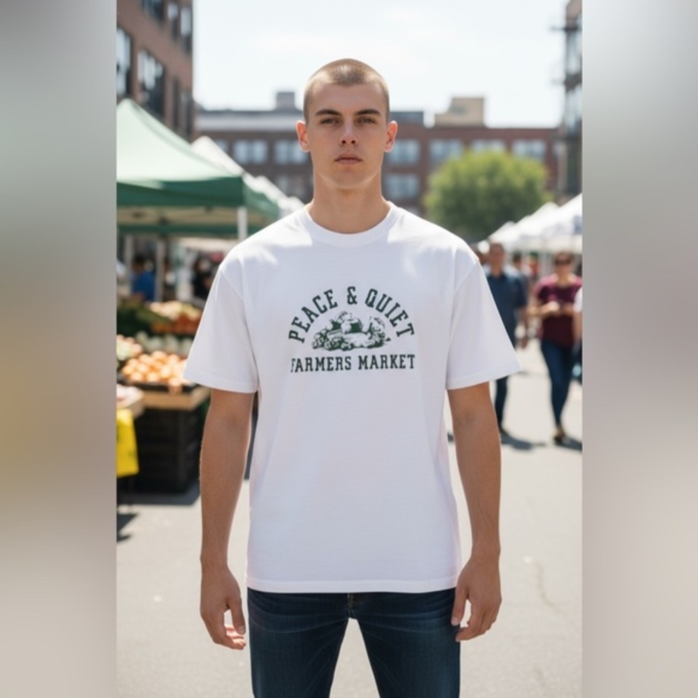 NWOT Revolve Peace & Quiet Farmers Market White Graphic Tee Shirt - Size XL